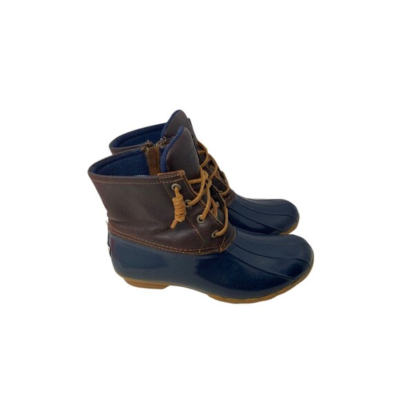 Sperry Duck Boots Size 7.5 M Women's Saltwater Brown Blue - Picture 1 of 12